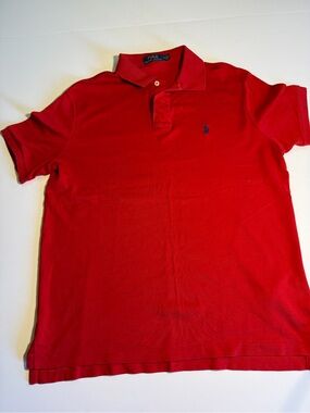 Polo Ralph Lauren‎ Red Mesh Short Sleeve Polo M FLAWS